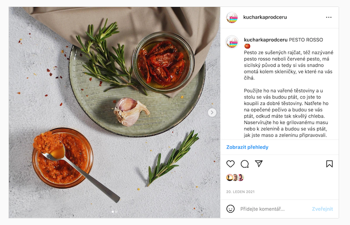 pesto rosso Instagram Kuchařka pro dceru